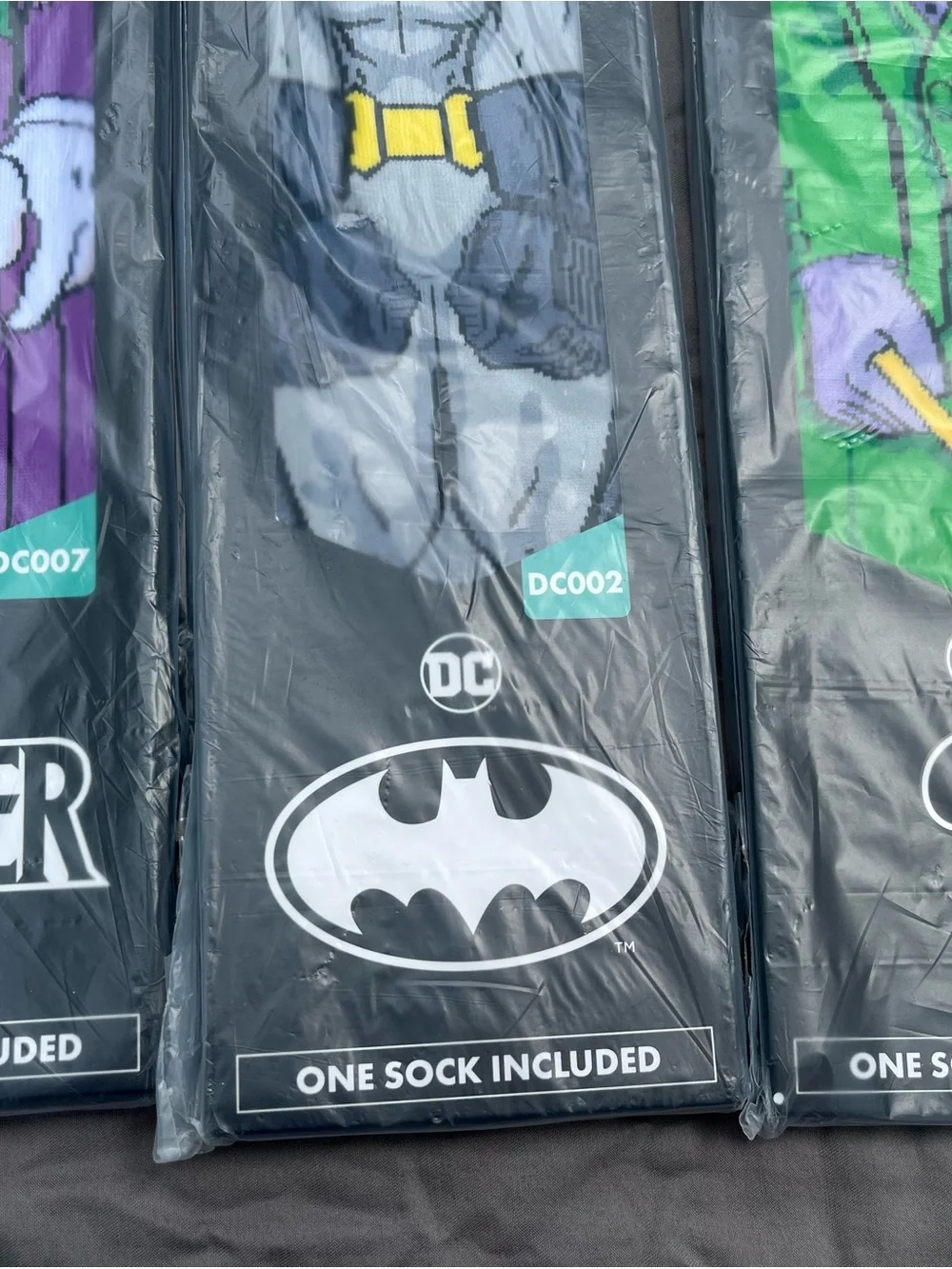 Crossover X  DC Character Socks - Joker, Batman & Riddler Designs (Pack)